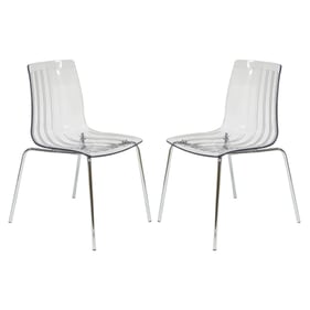 2 LeisureMod Ralph Clear Dining Chairs