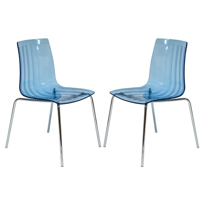 Design Edge vernon 2  Transparent Blue Dining Chairs DE-22370414