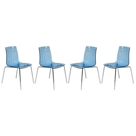 Design Edge vernon 4  Transparent Blue Dining Chairs