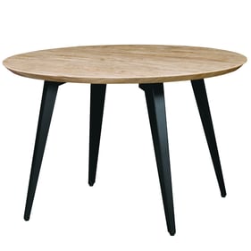 LeisureMod Ravenna Butternut Wood Round Dining Table