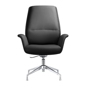 LeisureMod Summit Black Adjustable Height Swivel Office Chair