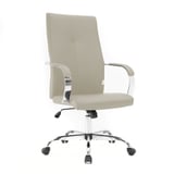 LeisureMod Regina Modern Padded Leather Adjustable Executive Office Chair with Tilt & 360 Degree Swivel, Saddle Brown