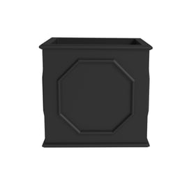 LeisureMod Sprout Black 8 Cube Fiber Stone Planter