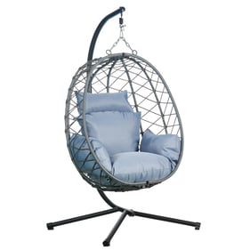 LeisureMod Summit Charcoal Outdoor Single Person Egg Swing Chair