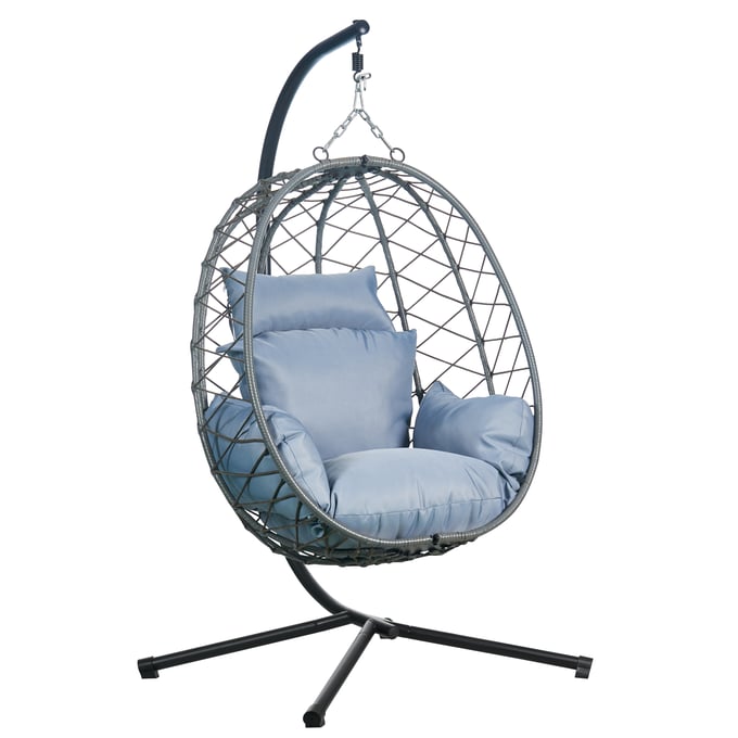 LeisureMod Summit Charcoal Outdoor Single Person Egg Swing Chair LSM-SSCGR-35CH