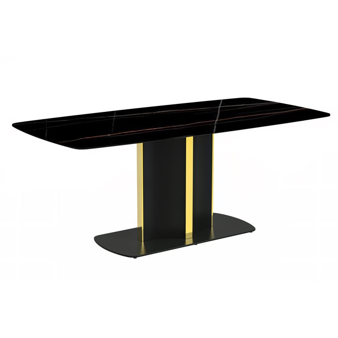 LeisureMod Sylva Black Gold Dining Table LSM-STBLG-55BLG-S