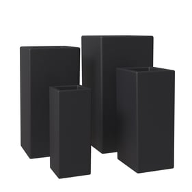 LeisureMod Terra Black Planter Set