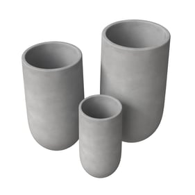 LeisureMod Topiary Dark Grey Planter Set