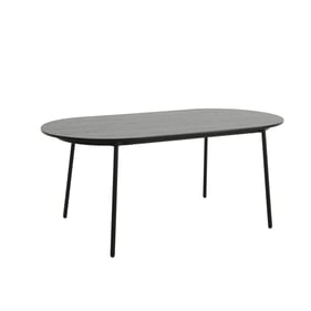 LeisureMod Tule Black 71 Inch Oval Dining Table