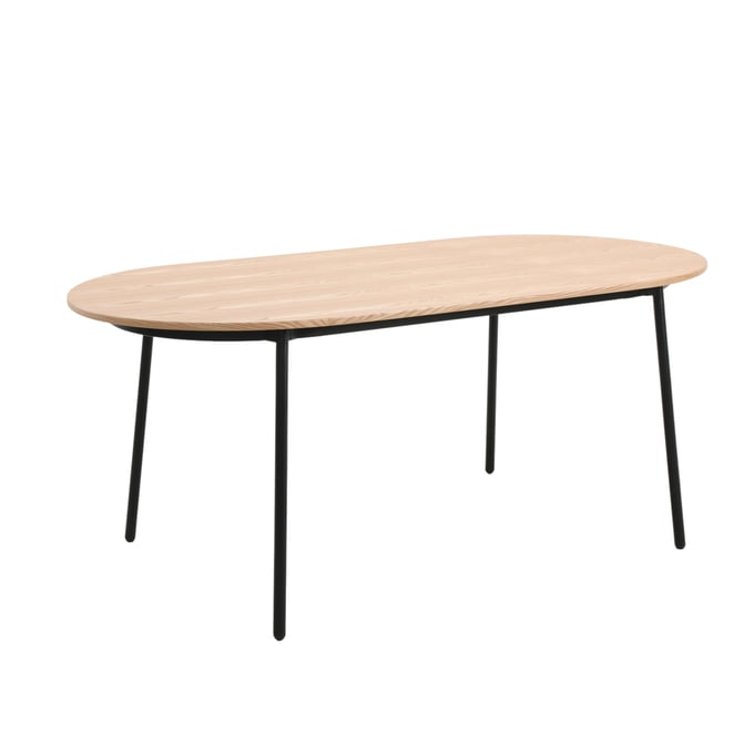 LeisureMod Tule Natural Wood 71 Inch Oval Dining Table LSM-TT70NW