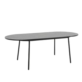 LeisureMod Tule Black 83 Inch Oval Dining Table