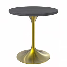 LeisureMod Verve Gold Cognac Brown 27 Inch Dining Table