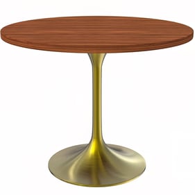 LeisureMod Verve Gold Cognac Brown 36 Inch Dining Table