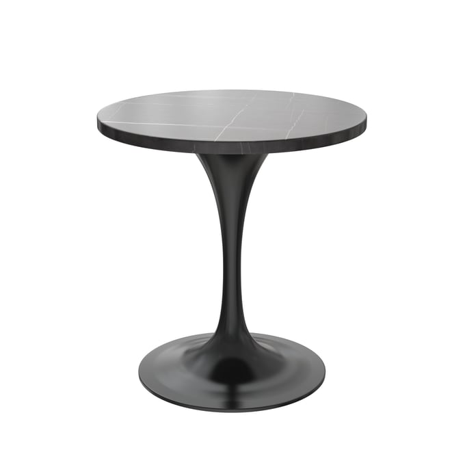 LeisureMod Verve Black 27 Inch Round Dining Table LSM-VT20BL-27BLS