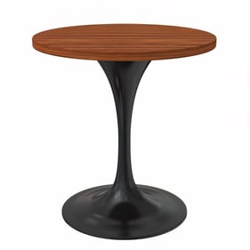 LeisureMod Verve Black Cognac Brown MDF 27 Inch Dining Table