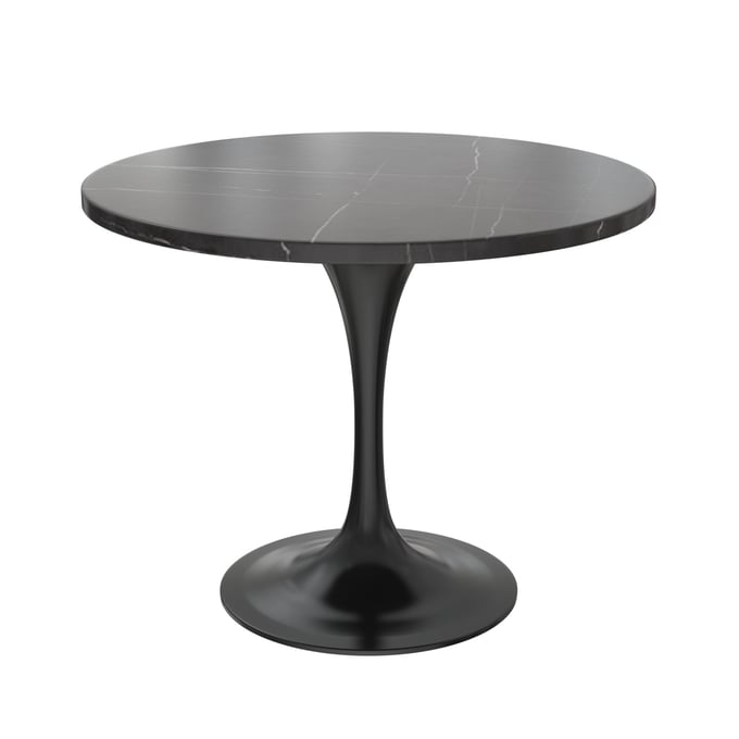 LeisureMod Verve Black 36 Inch Round Dining Table LSM-VT20BL-36BLS