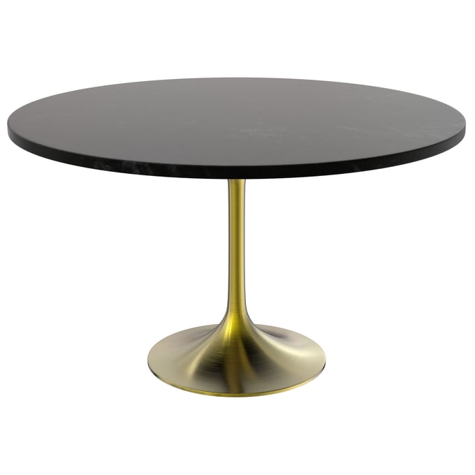 LeisureMod Verve Gold Black 48 Inch Dining Table LSM-VT23BG-48BLM