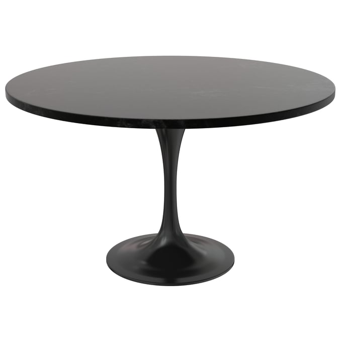 LeisureMod Verve Black MDF 48 Inch Dining Table LSM-VT23BL-48BLM