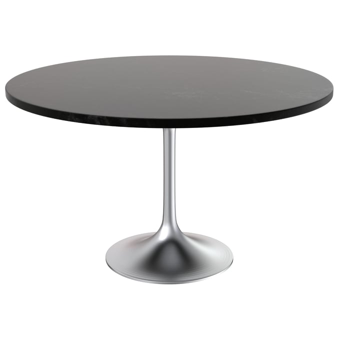 LeisureMod Verve Black 48 Inch Dining Table LSM-VT23BS-48BLM