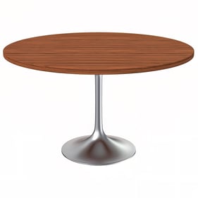 LeisureMod Verve Cognac Brown 48 Inch Dining Table