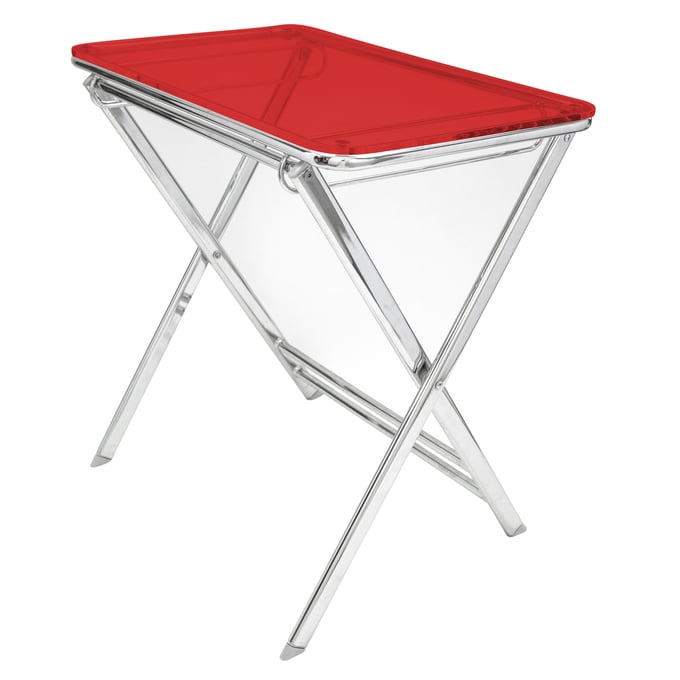 LeisureMod Victorian Red Foldable End Side Table Tray LSM-VT24TR