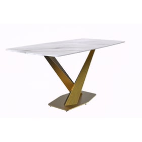 LeisureMod Voren White Dining Table