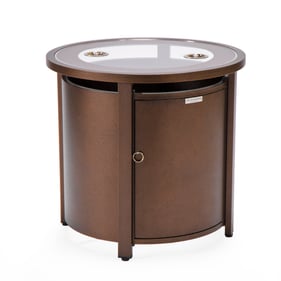 LeisureMod Walbrooke Brown Patio Round Tank Holder