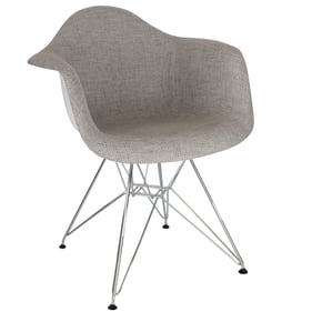 LeisureMod Willow Grey Fabric Eiffel Accent Chair