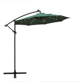 LeisureMod Willry Green Solar Powered LED Outdoor Cantilever Hanging Patio ...