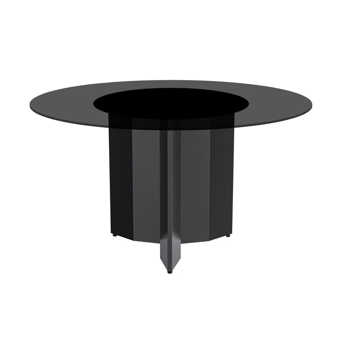 LeisureMod Zevro Black Round Dining Table LSM-ZRBL-60BL-G