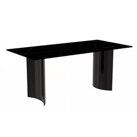 LeisureMod Zara Black Gold Dining Table