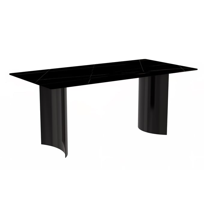 LeisureMod Zara Black Gold Dining Table LSM-ZT29BL-55BLG-S