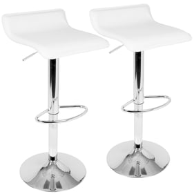 2 LumiSource Ale White Adjustable Barstools