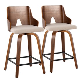 2 LumiSource Ariana Beige 24 Inch Swivel Counter Stools