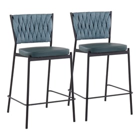 2 LumiSource Braided Tania Sea Green Counter Stools