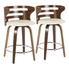 2 LumiSource Cosini Cream Swivel Counter Stools