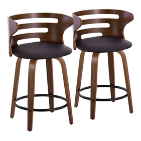 2 LumiSource Cosini Brown 24 Inch Swivel Counter Stools