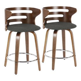 2 LumiSource Cosini Charcoal 24 Inch Swivel Counter Stools