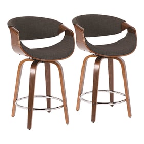 2 LumiSource Curvini Charcoal Counter Stools