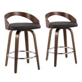 2 LumiSource Grotto Brown Swivel Counter Stools