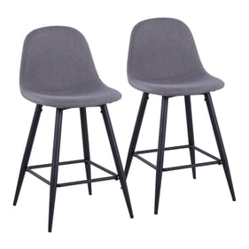 2 LumiSource Pebble Black Charcoal Counter Stools