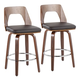 2 LumiSource Trilogy Brown PU Counter Stools