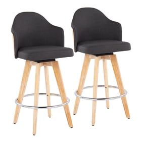 2 LumiSource Ahoy Natural Charcoal Counter Stools