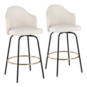 2 LumiSource Ahoy Black Gold Cream Counter Stools