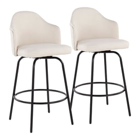 2 LumiSource Ahoy Black Cream Counter Stools