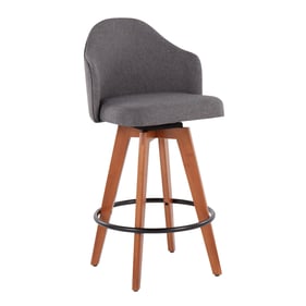 LumiSource Ahoy Walnut Grey Counter Stool