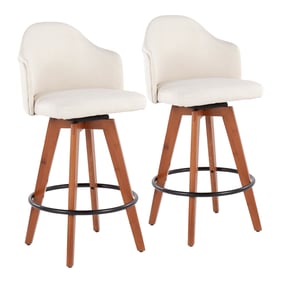 2 LumiSource Ahoy Walnut Cream Counter Stools