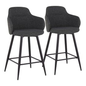 2 LumiSource Boyne Dark Grey 26 Inch Counter Stools