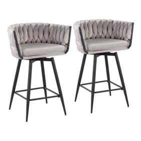 2 LumiSource Braided Renee Silver Counter Stools