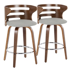 2 LumiSource Cosini Grey 26 Inch Swivel Counter Stools